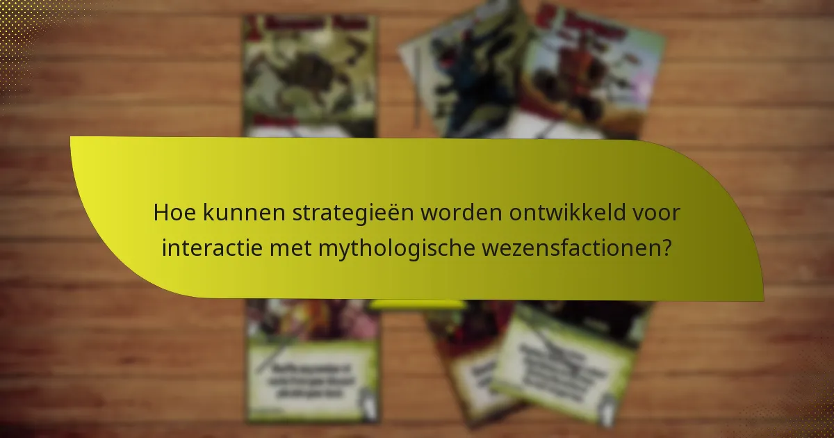 Wat zijn de belangrijkste zwaktes van mythologische wezensfactionen?