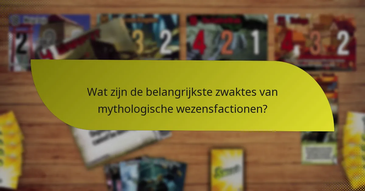 Wat zijn de belangrijkste zwaktes van mythologische wezensfactionen?