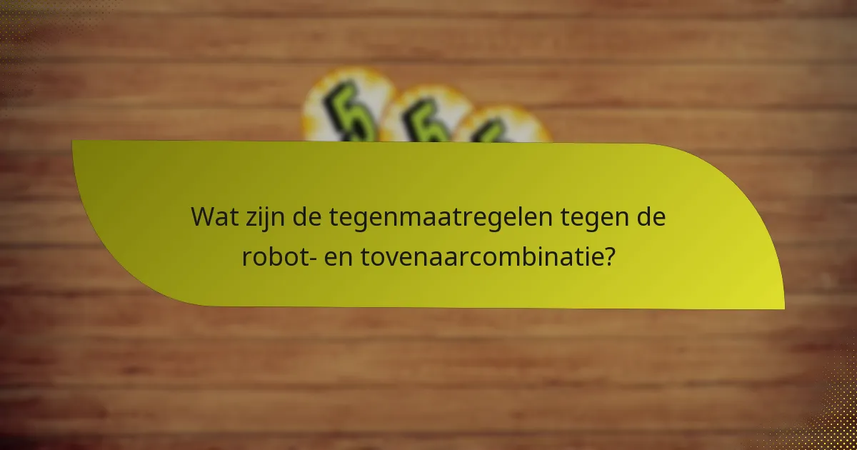 Wat zijn de tegenmaatregelen tegen de robot- en tovenaarcombinatie?