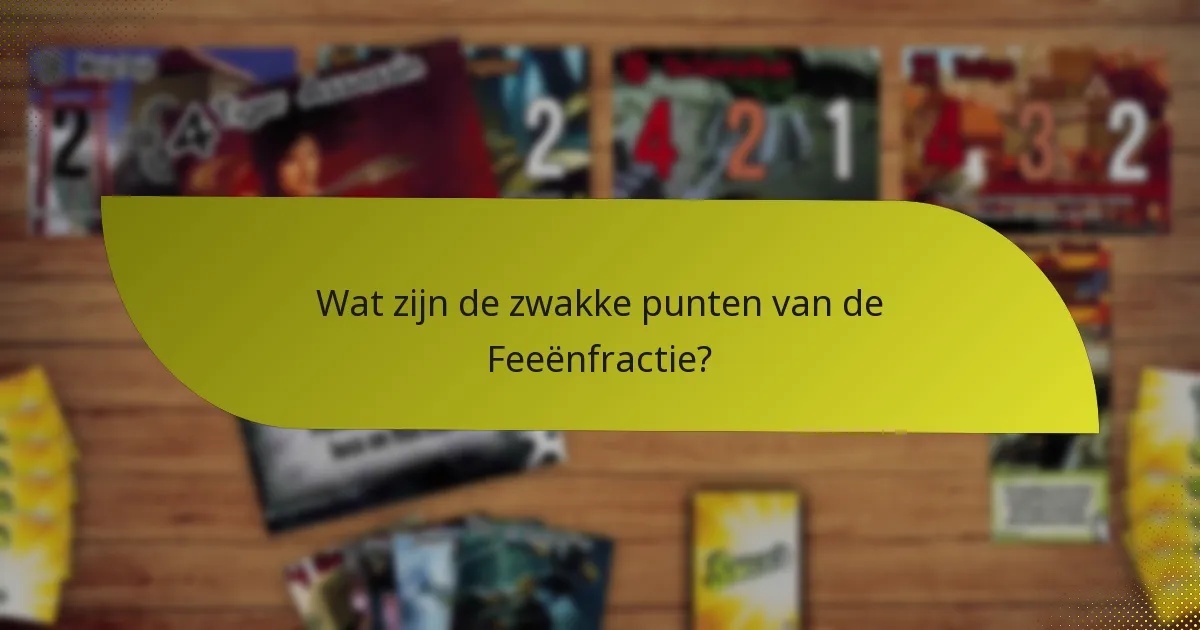Wat zijn de zwakke punten van de Feeënfractie?