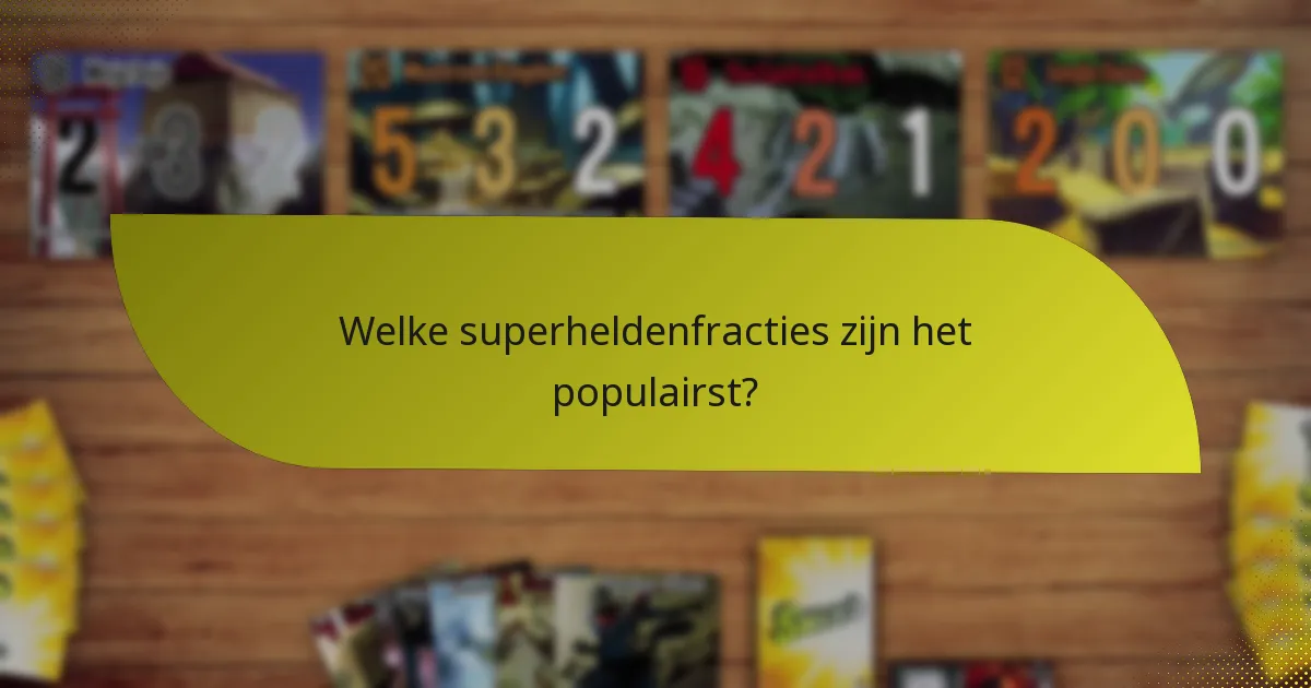 Welke superheldenfracties zijn het populairst?
